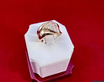 18k Solid Gold Ring with Cubic Zirconia