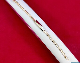 14k Yellow Gold Toddler ID Bracelet