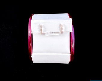 Diamond Huggie Earrings (14k Rose Gold/Genuine & Natural Diamonds)