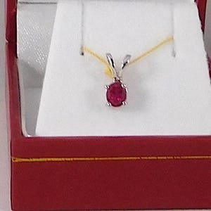 Burmese Ruby & White Gold Pendant. All Natural/All Genuine image 2