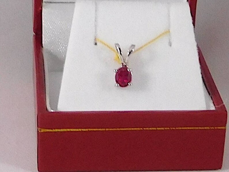 Burmese Ruby & White Gold Pendant. All Natural/All Genuine image 2