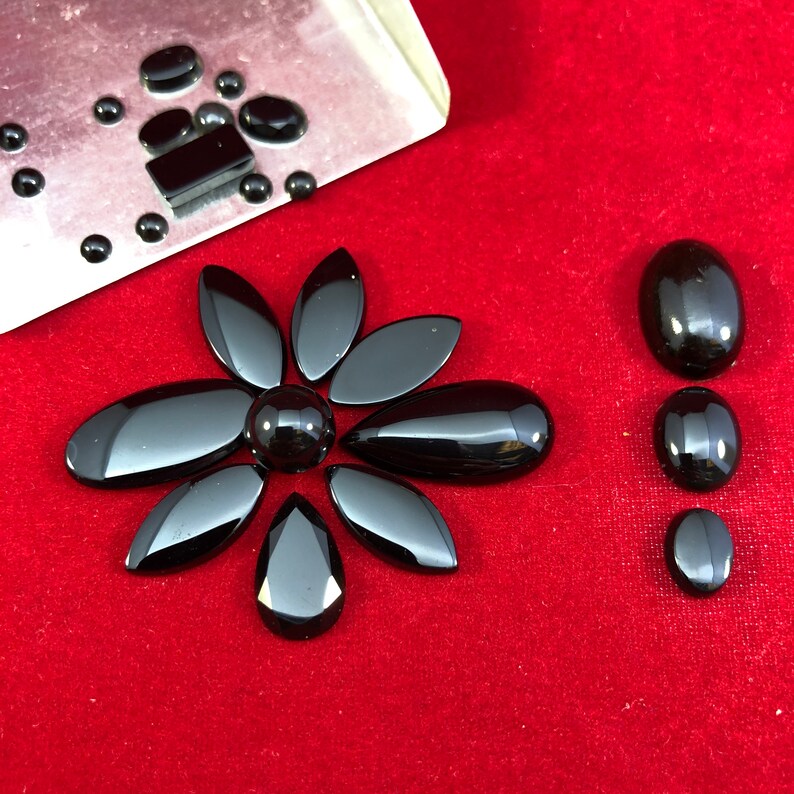 Genuine Black Onyx Gemstones 34 Carats Total Etsy