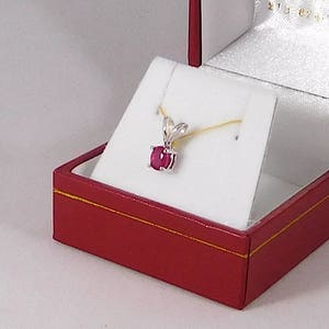 Burmese Ruby & White Gold Pendant. All Natural/All Genuine image 3