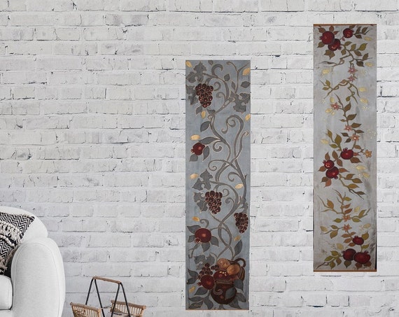 Hand painted Armenian home wall hanging pano