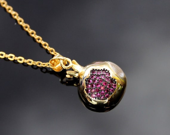Gold plated Pomegranate  necklace