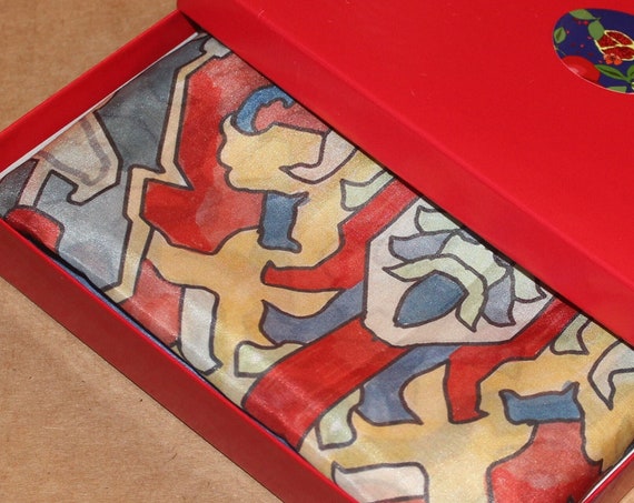 67-22 in silk cotton blend high quality Armenian rug pattern scarf
