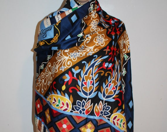 36-76" red blue leaves pattern,Fall winter scarf,fall winter gift for her,for him,wrap shawl, hijab blanket scarf ASAP gift