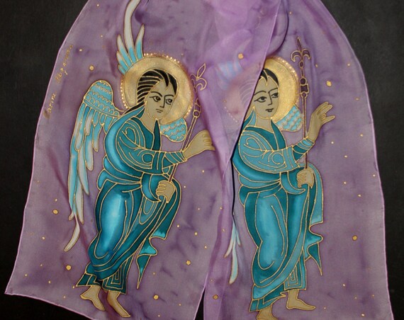Hand painted Armenian miniature scarf,Armenian art,Armenian church accessory,Head cover,Gift for her,gift for Armenian mother,Easter gift
