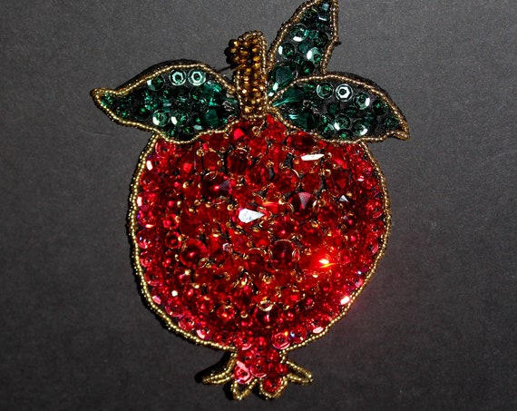 Crystal Beaded Pomegranate cloth Patch decorative accessory supply