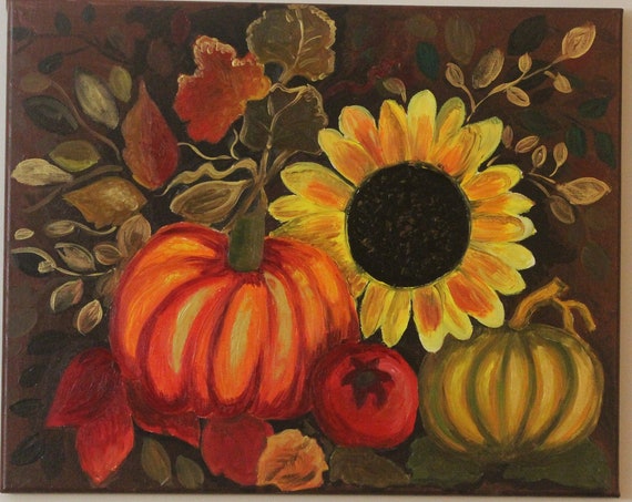 Original oil painting Fall season