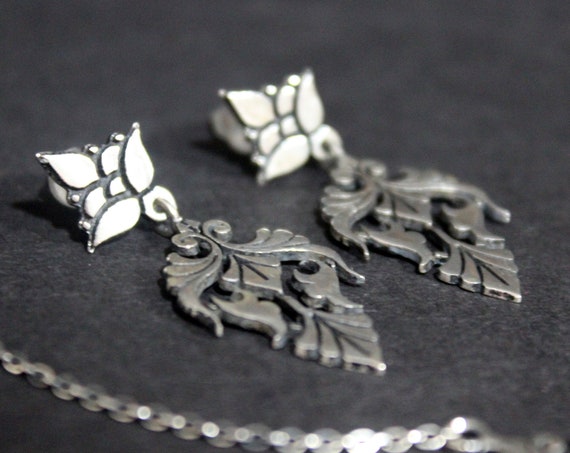Armenian medieval ornament sterling silver earrings