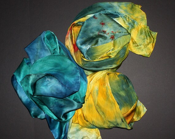 70-17 in Hand dyed silk satin scarf