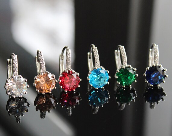 Stud Earrings For Women, Cute small simulated diamond earrings