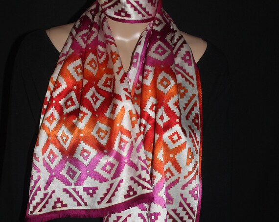 Armenian carpet ornament silk scarf