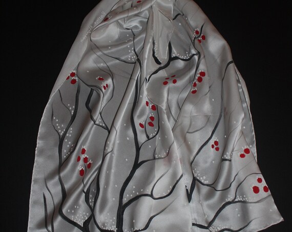 Hand painted winter scarf snowflakes