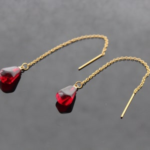 14K gold plated stainless steel, hypoallergical non tarnish jewelry  Pomegranate seed necklace and earrings,