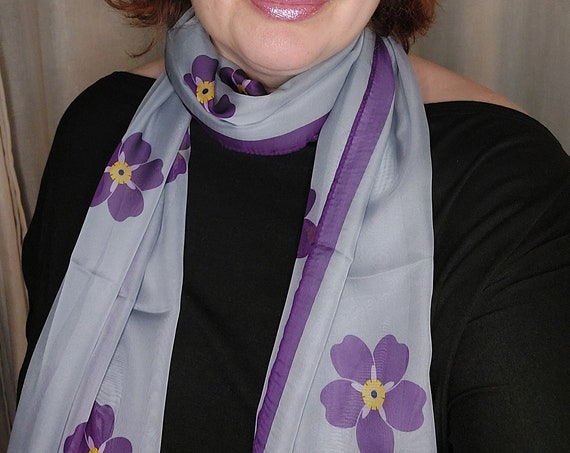 Forget me not 69-17 in long chiffon scarf