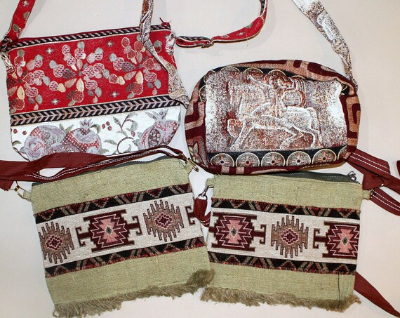 Canvas bag with ethnic elements