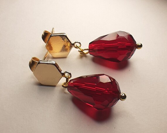Gold plated Pomegranate crystal seed earrings