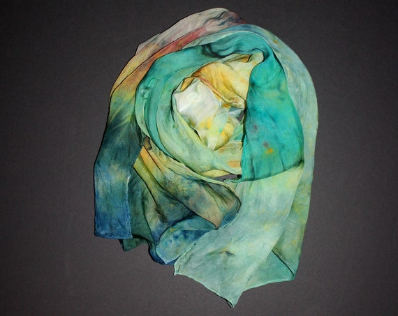 70-17 in Hand dyed silk chiffon scarf
