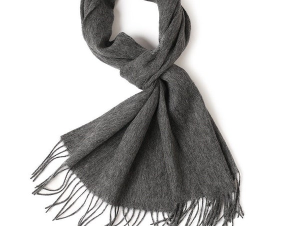 100% real wool scarf 75-14 in for men multiple colors Merino Lambs wool Mufflers