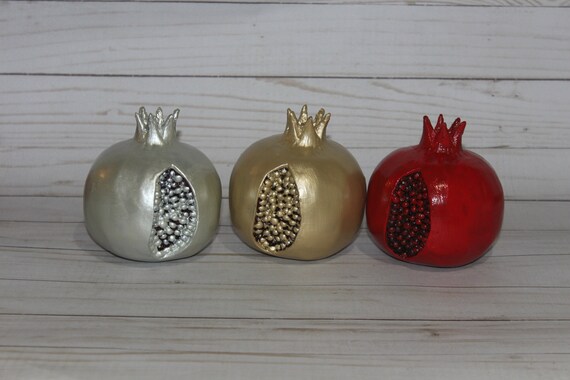 Handmade and hand painted  pomegranates
