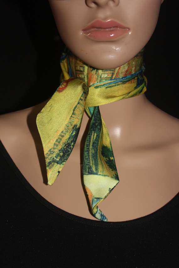 long narrow scarf, Silk tie scarf,Long skinny scarf