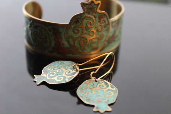 Pomegranate copper jewelry set