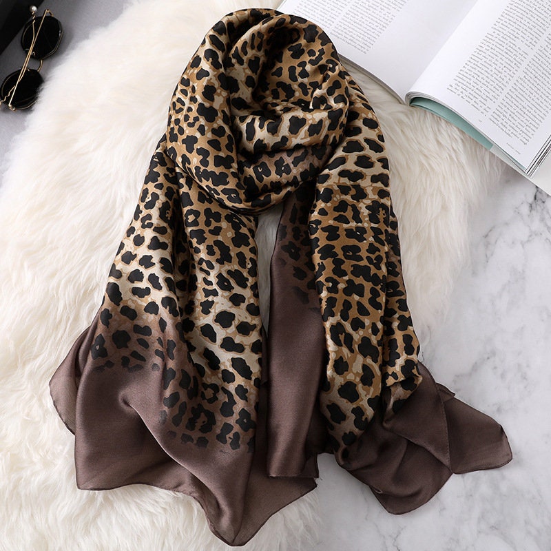 Leopard Printed Shawl for Women Black Beige Animal Print -  Sweden