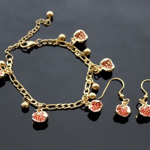 14K gold plated stainless steel non tarnish small delicate  pomegranate jewelry