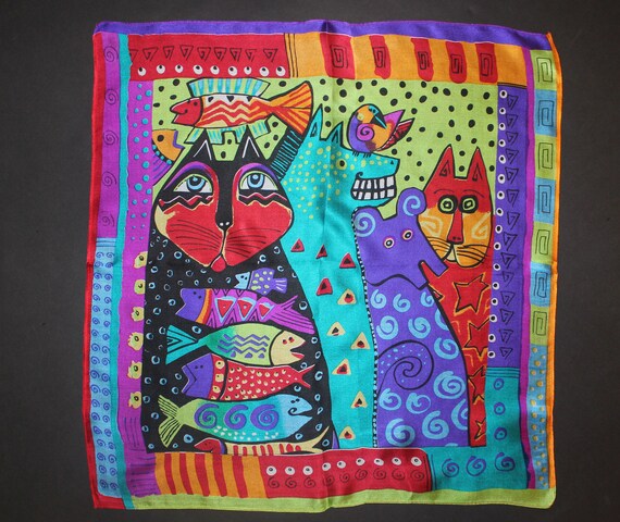 20-20 in real silk scarf, Cat scarf, Cat lover gift, Pet lover gift, gift for her