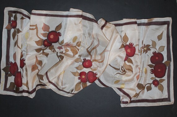 Hand painted silk scarf
