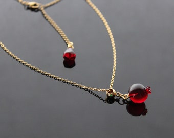 Pomegranate 18K gold plated and silver plated stainless steel jewelry  set