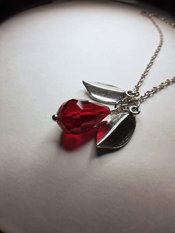 Pomegranate crystal seed earrings and necklace,