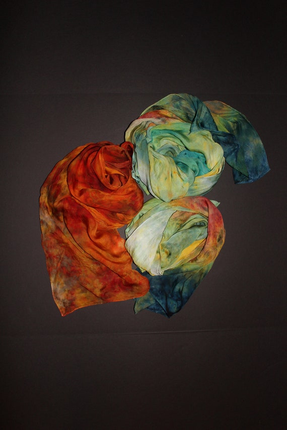 70-17 in Hand dyed silk chiffon scarf