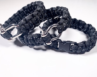 Men's paracord macramé bracelet - adjustable size handmade