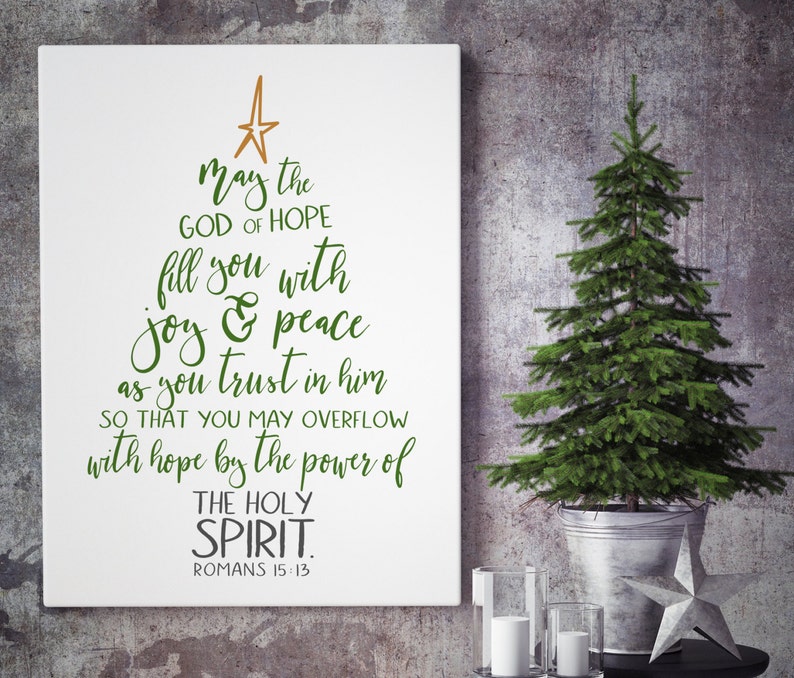 Romans 1513 Scripture, Christmas Tree, INSTANT Download Printable Jpeg