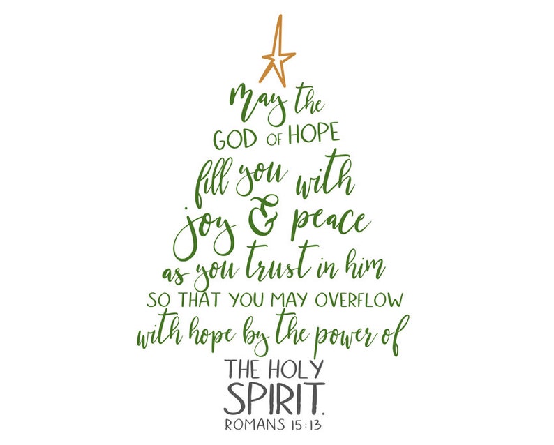 Romans 1513 Scripture, Christmas Tree, INSTANT Download Printable Jpeg