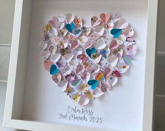 New baby card collage frame ‘hearts’