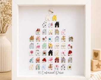 New Home Keepsake | New Home Gift | Personalised House Collage | House Wall Art | House Warming Present | First Home Gift | Address Wall Art