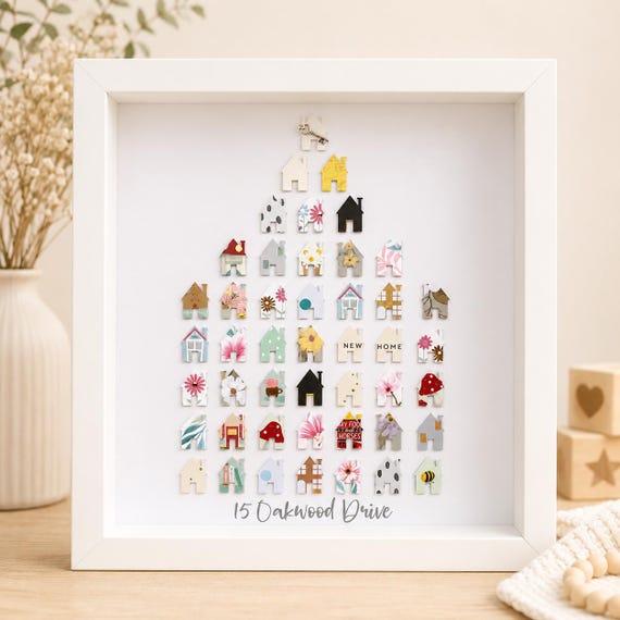 New Home Keepsake | New Home Gift | Personalised House Collage | House Wall Art | House Warming Present | First Home Gift | Address Wall Art