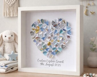 Personalised baby nursery wall art | baby gift frame | christening gift | 1st birthday gift collage frame made from your own cards