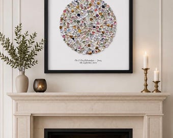 Wedding card collage frame | wedding gift | personalised wedding art | wedding keepsake | 1st anniversary gift | wedding guestbook