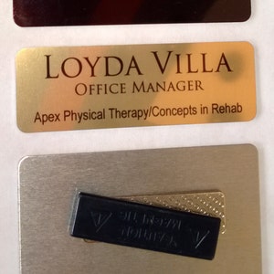 Metal Wearable Magnetic Name Tags for Business or Work Brushed Gold or ...
