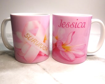 Cancer Survivor Ceramic Mug with Name - Gift Boxed