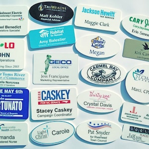 Full Color Personalized Wearable Magnetic Name Tags. Your Color Logo and Names.