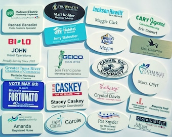 Full Color Personalized Wearable Magnetic Name Tags. Your Color Logo and Names.