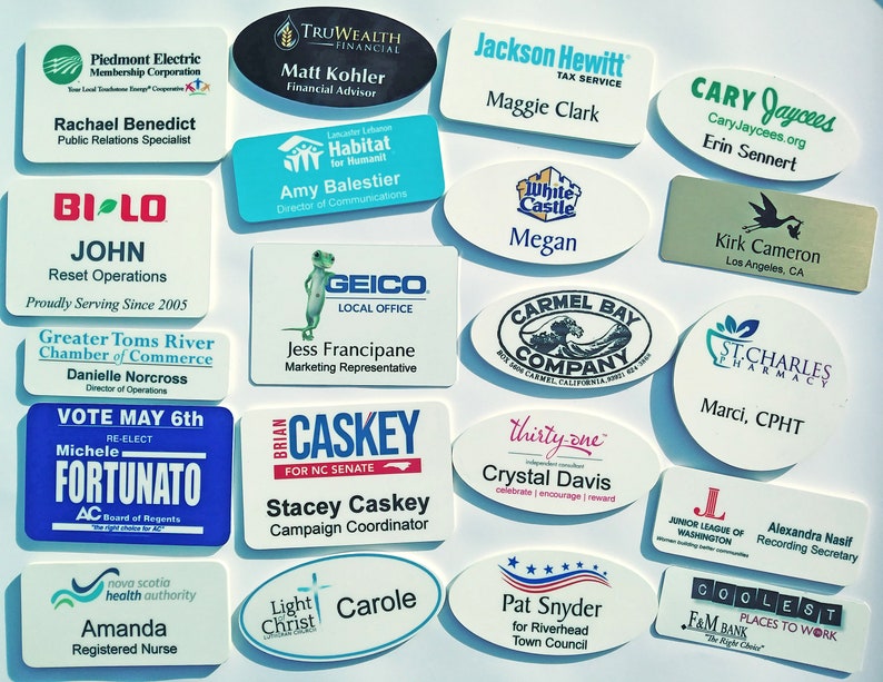 Full Color Personalized Wearable Magnetic Name Tags. Your Color Logo and Names. image 1