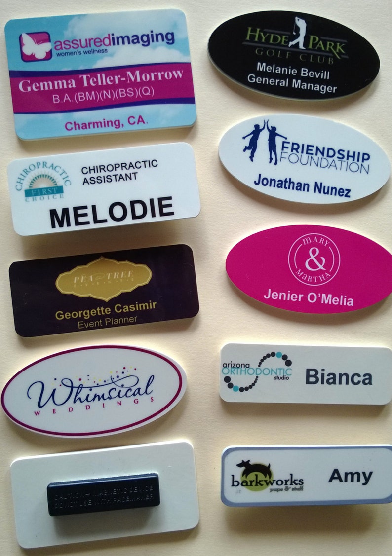 Full Color Personalized Wearable Magnetic Name Tags. Your Color Logo and Names. image 3