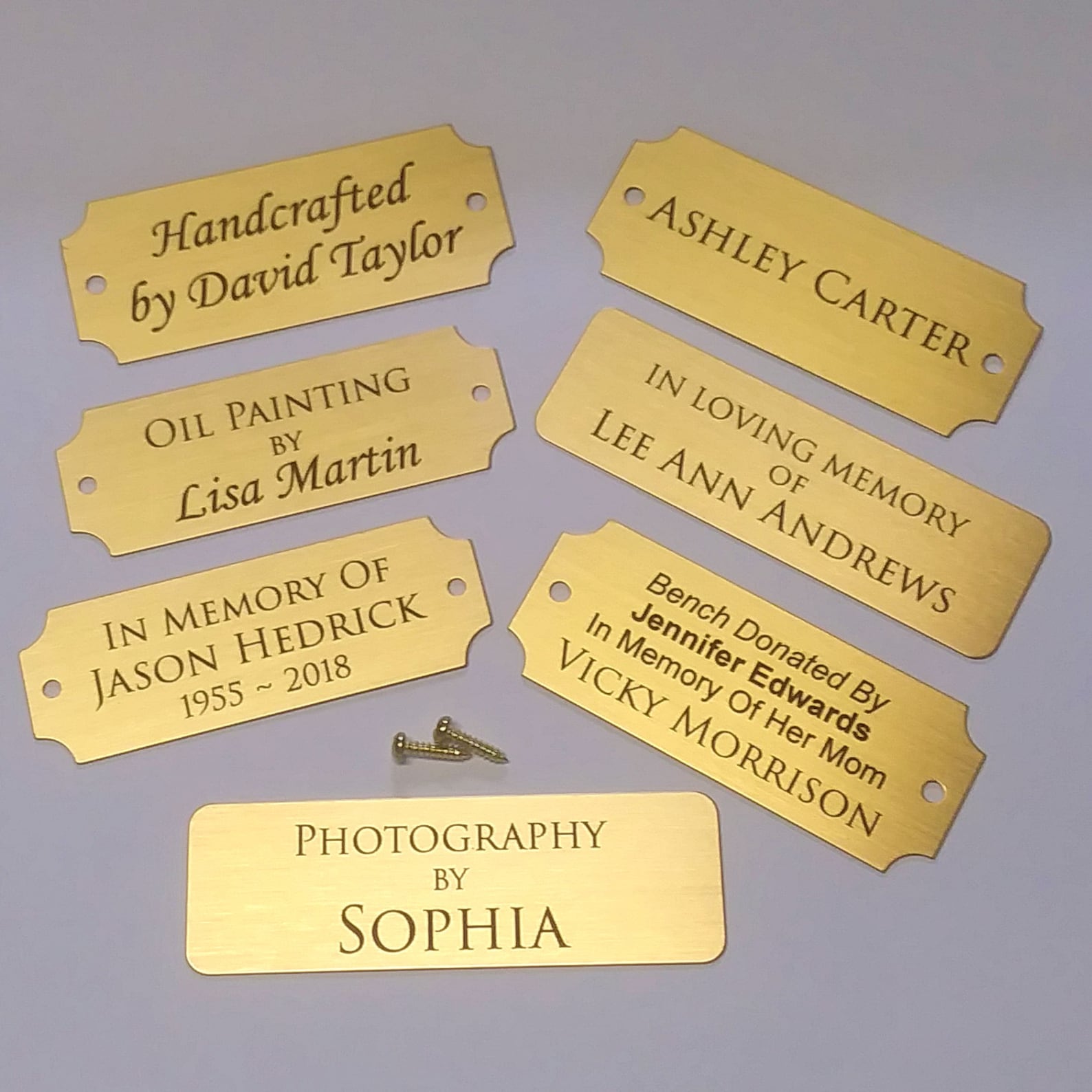 Ten Art Frame Brass Name Plates. For Paintings and Etsy